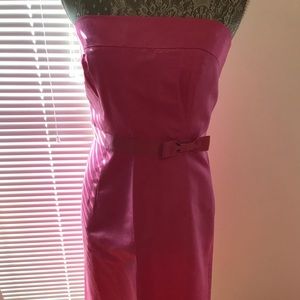 J Crew strapless pink dress with bow detail